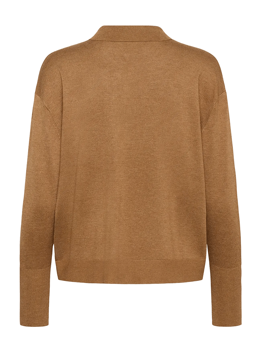 Kaffe - KAlizza Polo Pullover - swetry - toasted coconut melange - 2