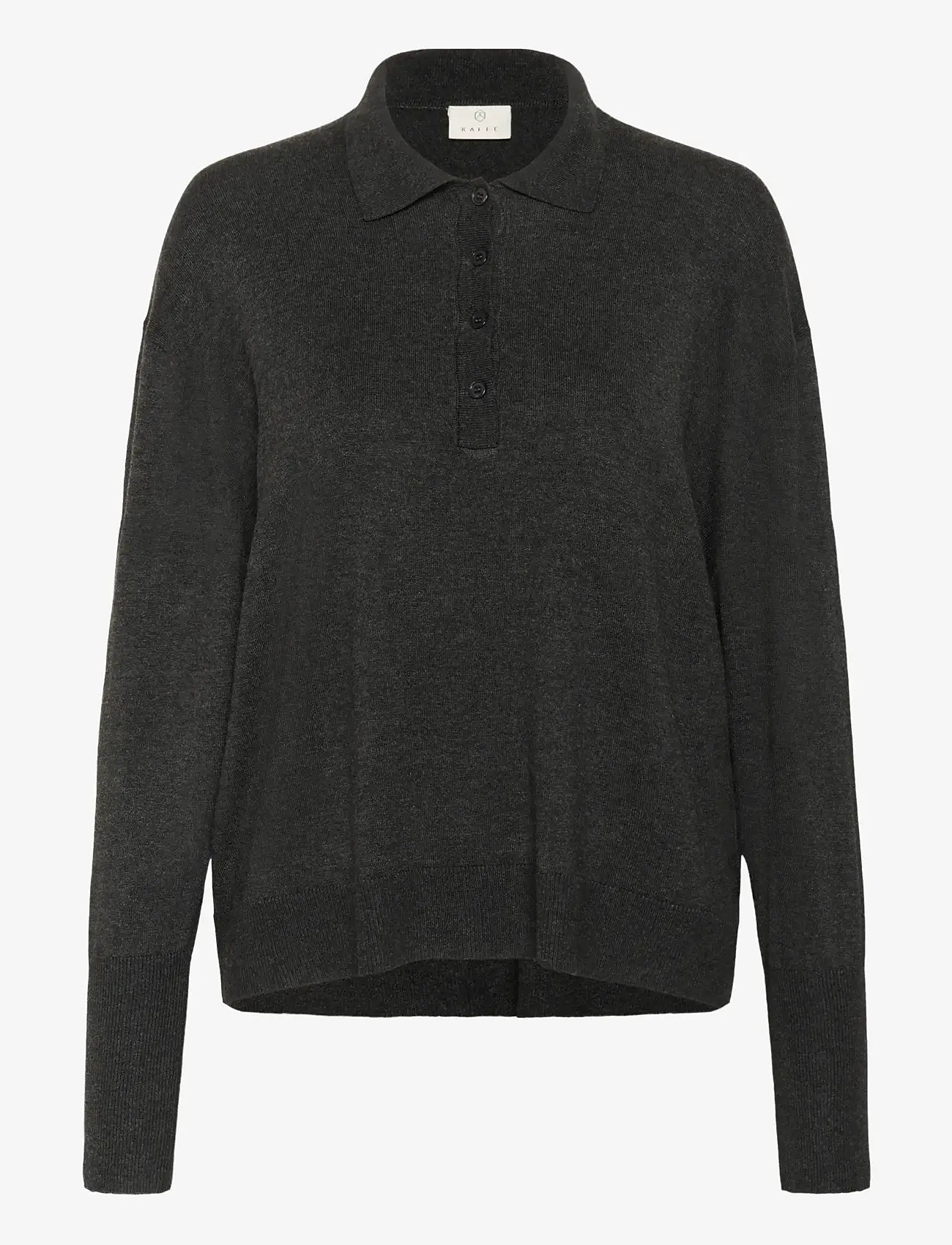 Kaffe - KAlizza Polo Pullover - polosärgid - dark grey melange - 0