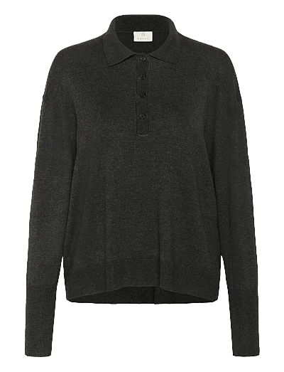 Kaffe KAlizza Polo Pullover - Poloer - DARK GREY MELANGE / black
