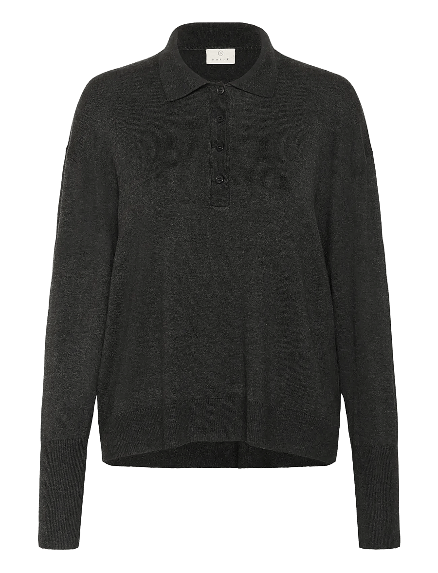 Kaffe - KAlizza Polo Pullover - pullover - dark grey melange - 1