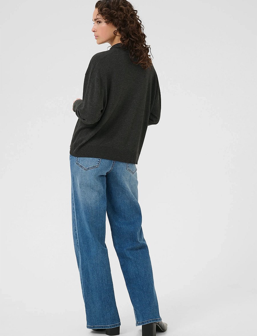 Kaffe - KAlizza Polo Pullover - pullover - dark grey melange - 4