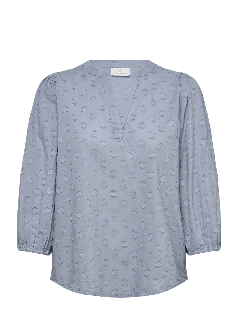 Kaffe - KAenya Blouse 3/4 SL - long sleeved blouses - windward blue - 0