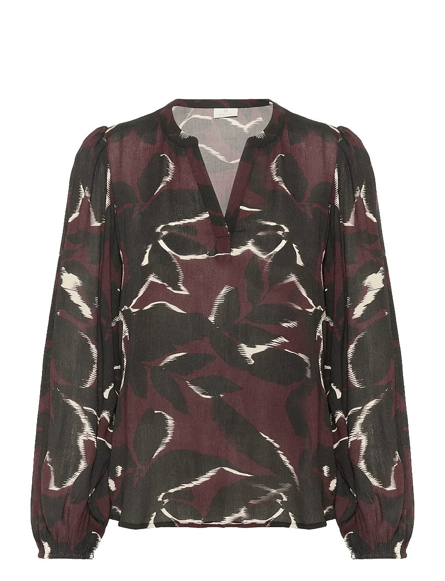 Kaffe - KAbeate Amber Blouse - langärmelige blusen - windsor wine/black flower - 1