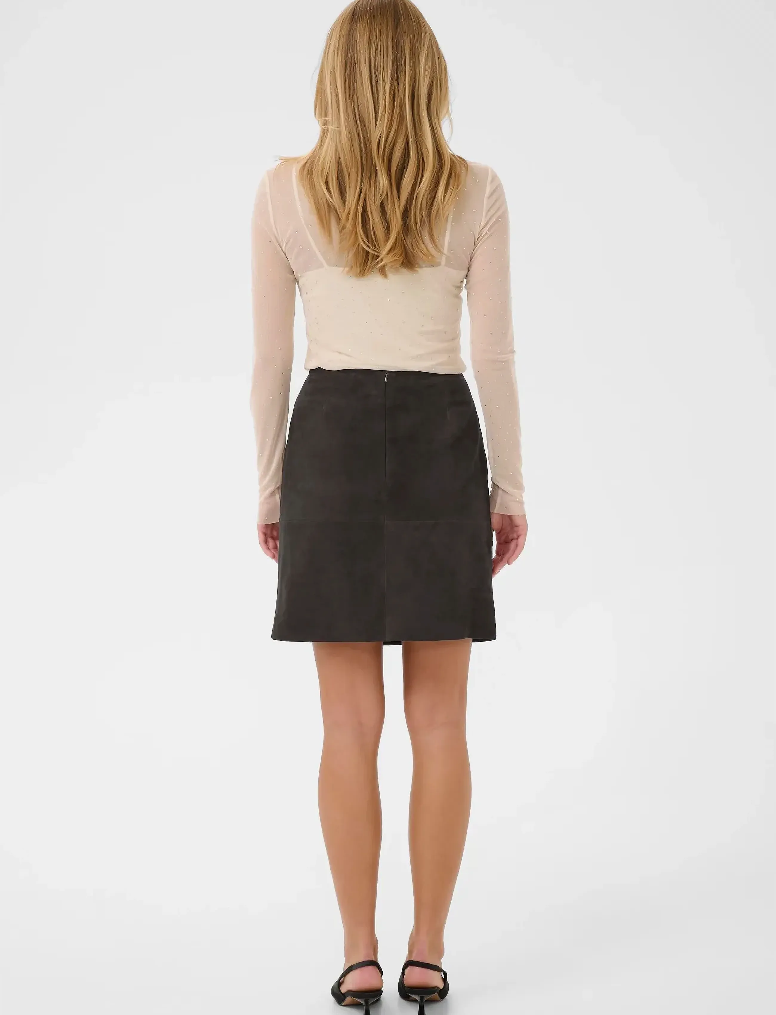Kaffe - KArachel Suede Skirt - short skirts - black coffee - 4