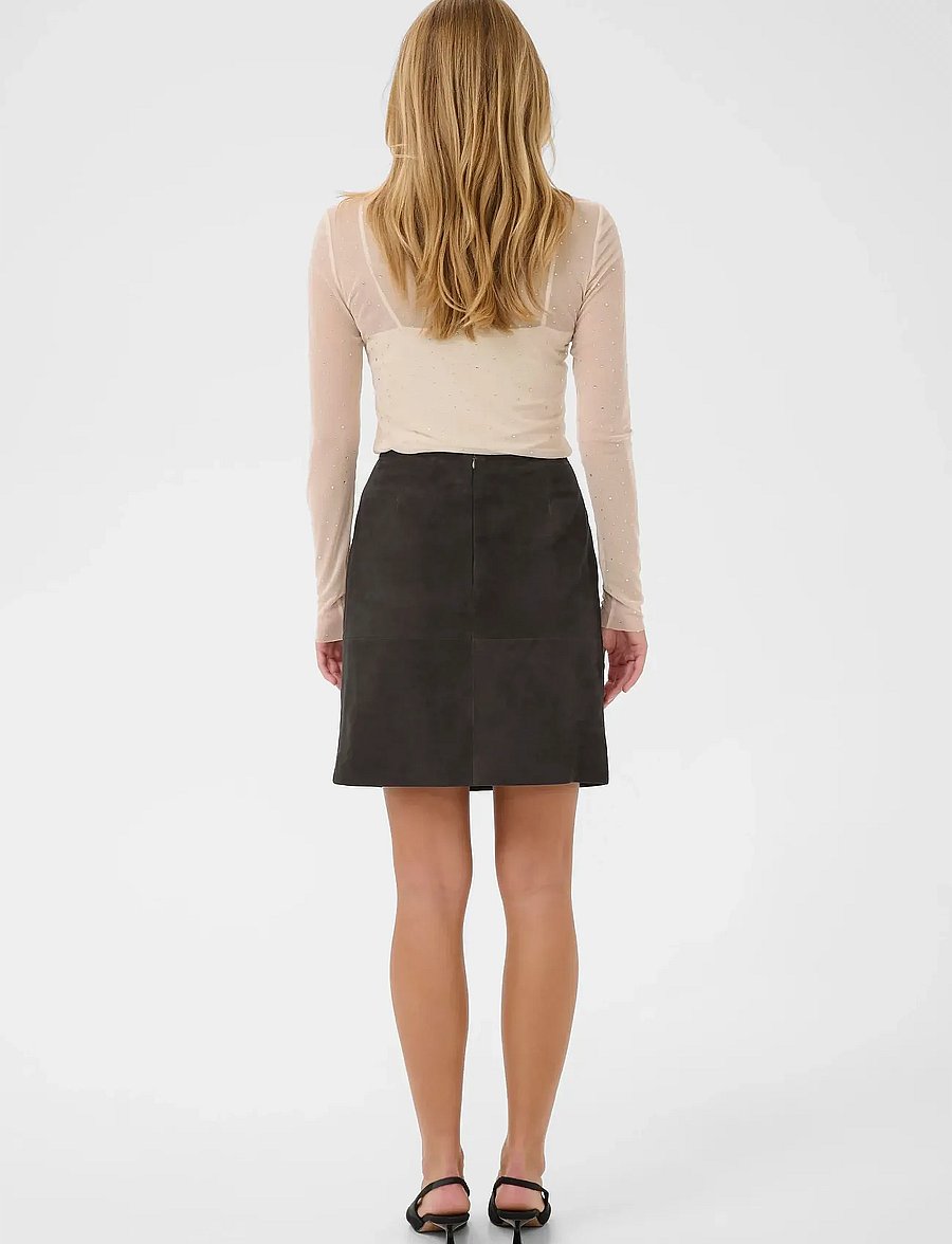 Kaffe - KArachel Suede Skirt - kurze röcke - black coffee - 4