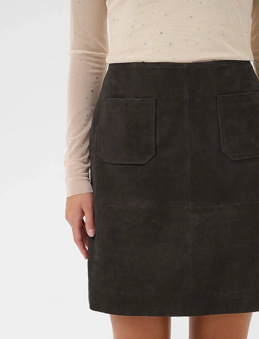 Kaffe - KArachel Suede Skirt - kurze röcke - black coffee - 5