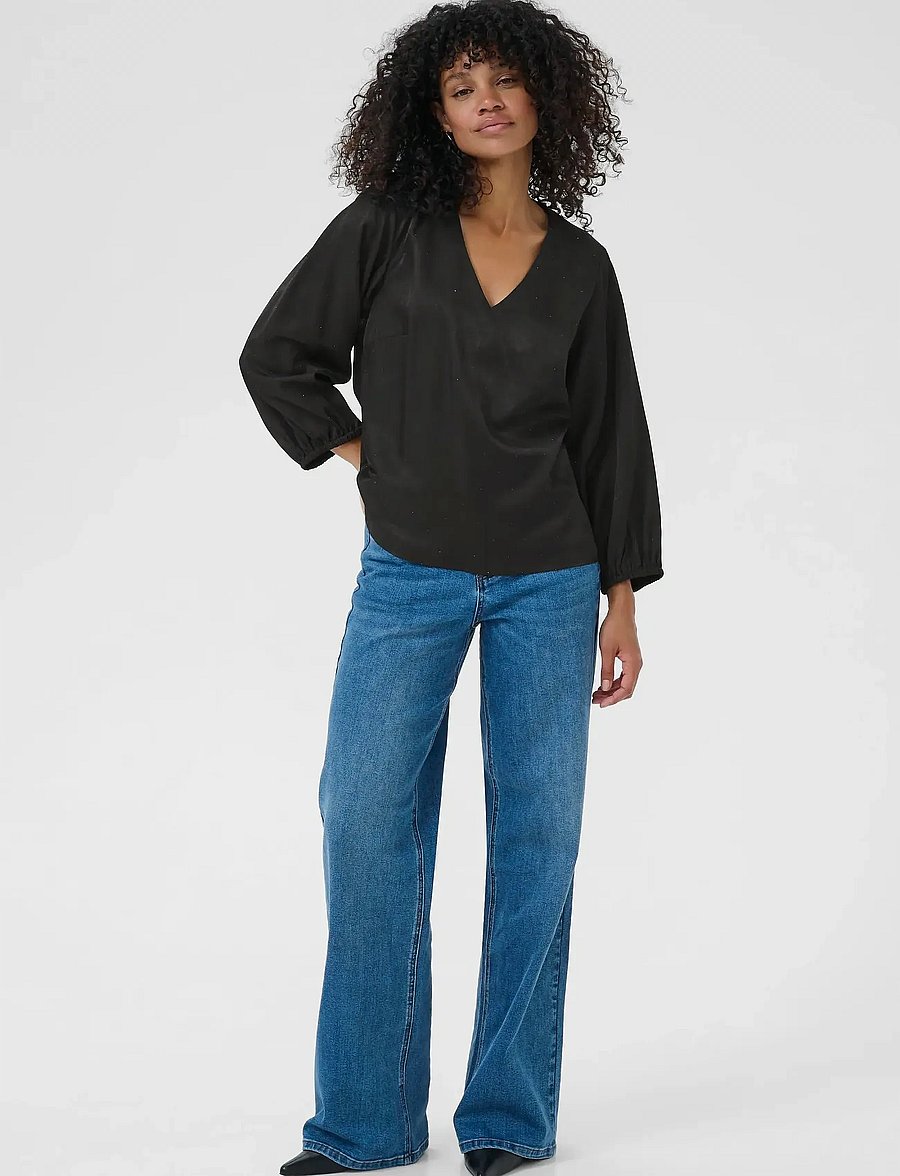 Kaffe - KAida Blouse - långärmade blusar - black deep - 3