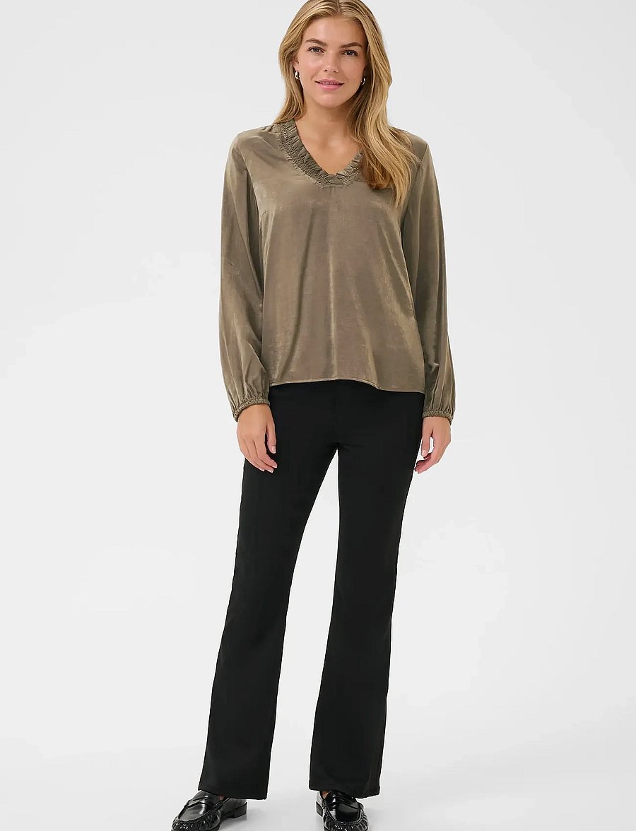 Kaffe - KAmille Blouse - pikkade varrukatega pluusid - morel - 3
