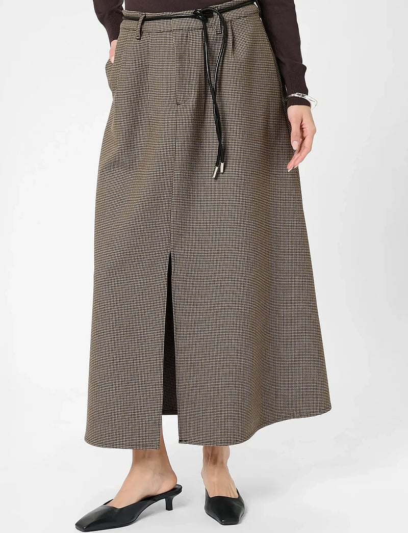 Kaffe - KAelyah Skirt - midi nederdele - beige / black petit houndstoot - 0