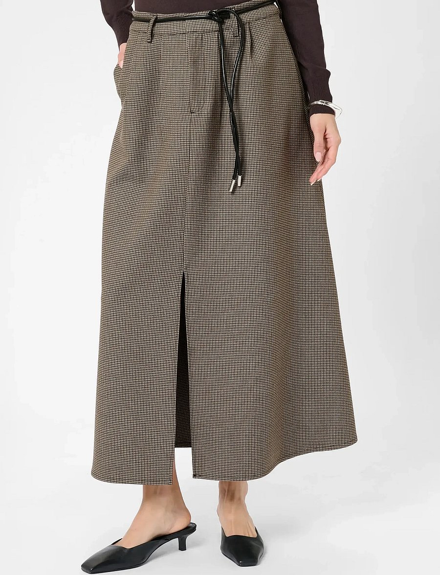 Kaffe - KAelyah Skirt - midiseelikud - beige / black petit houndstoot - 0