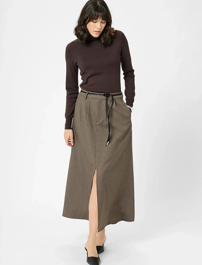 Kaffe - KAelyah Skirt - midi nederdele - beige / black petit houndstoot - 3