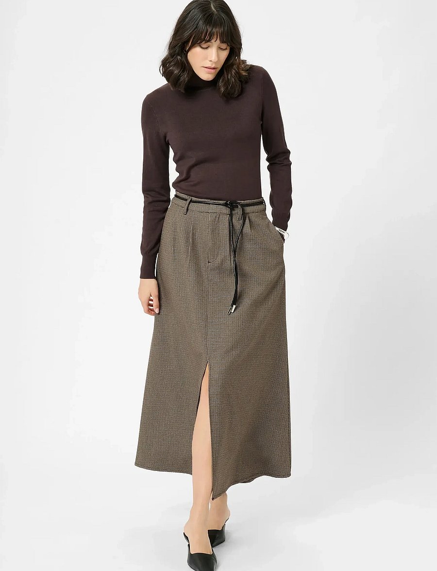 Kaffe - KAelyah Skirt - midiseelikud - beige / black petit houndstoot - 3