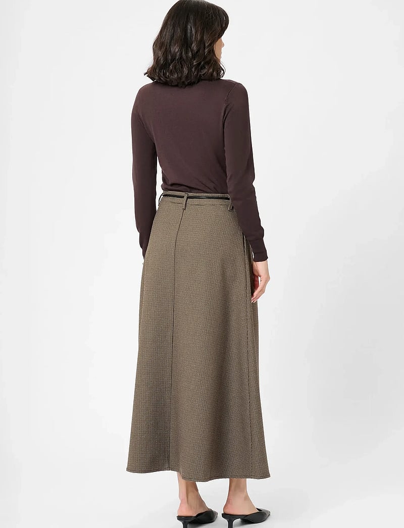 Kaffe - KAelyah Skirt - midi nederdele - beige / black petit houndstoot - 4