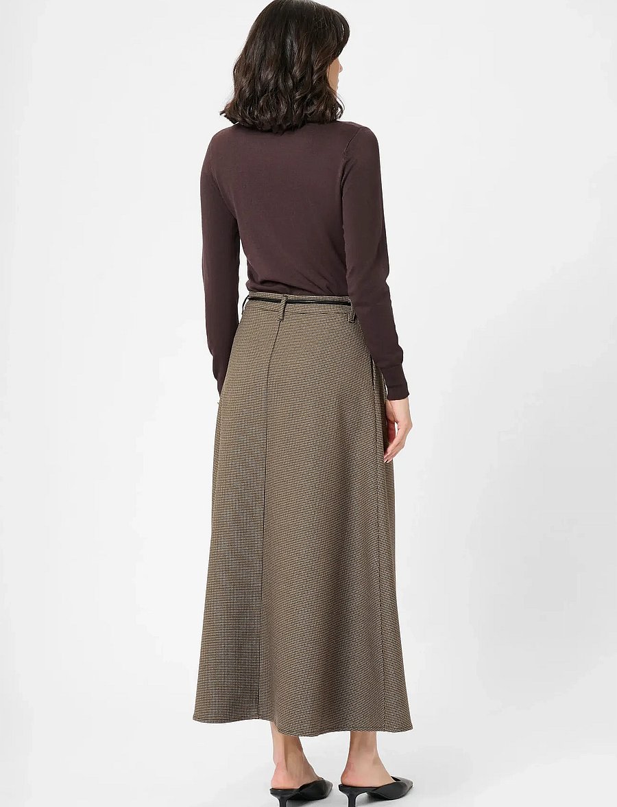 Kaffe - KAelyah Skirt - midiseelikud - beige / black petit houndstoot - 4