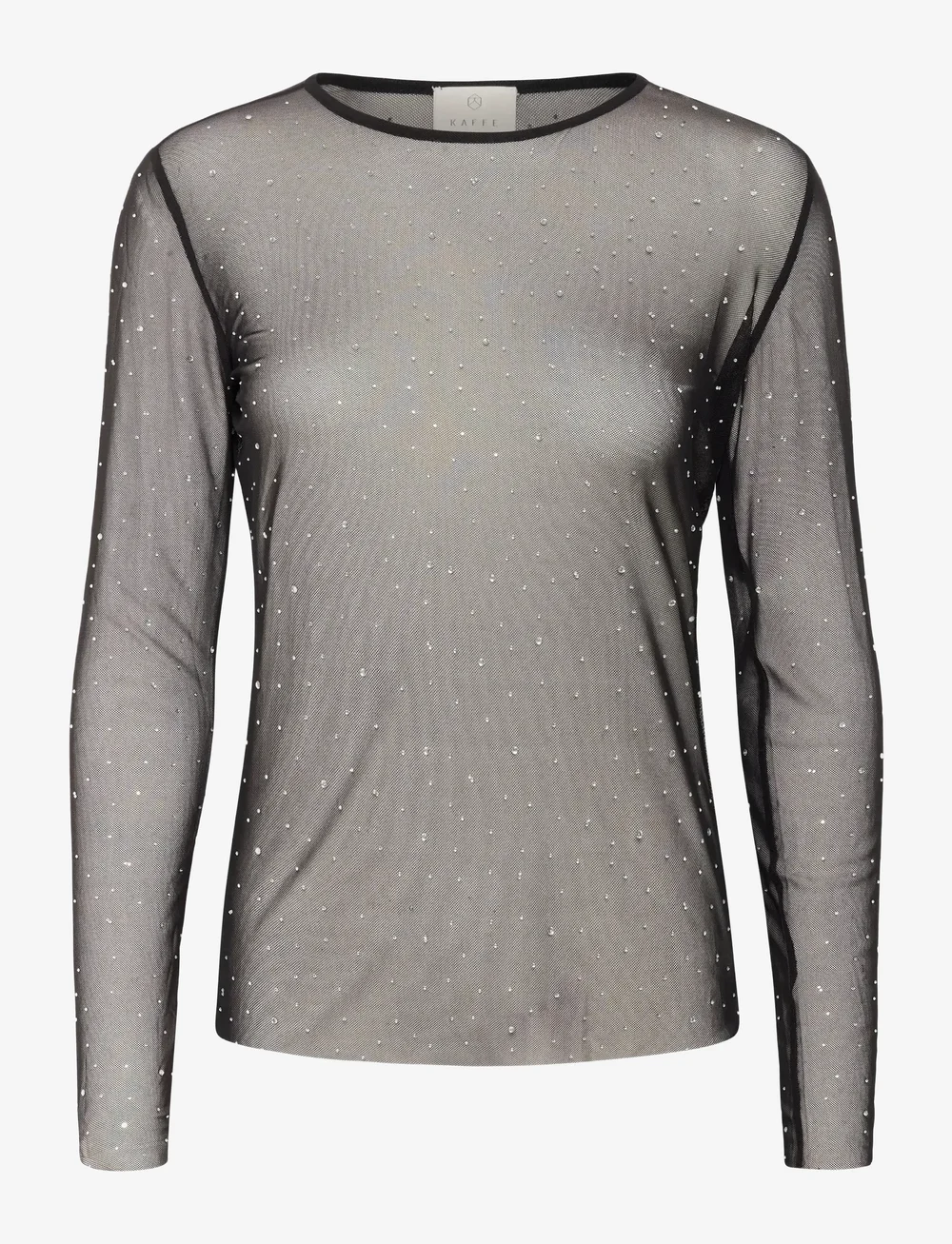 Kaffe - KAstinna T-Shirt - långärmade toppar - black deep cc - 1