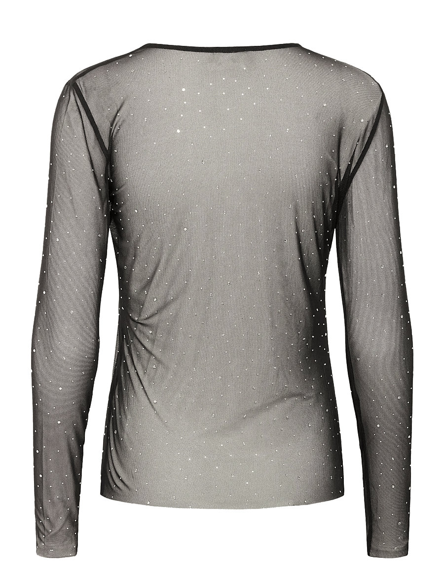 Kaffe - KAstinna T-Shirt - langärmlige tops - black deep cc - 2