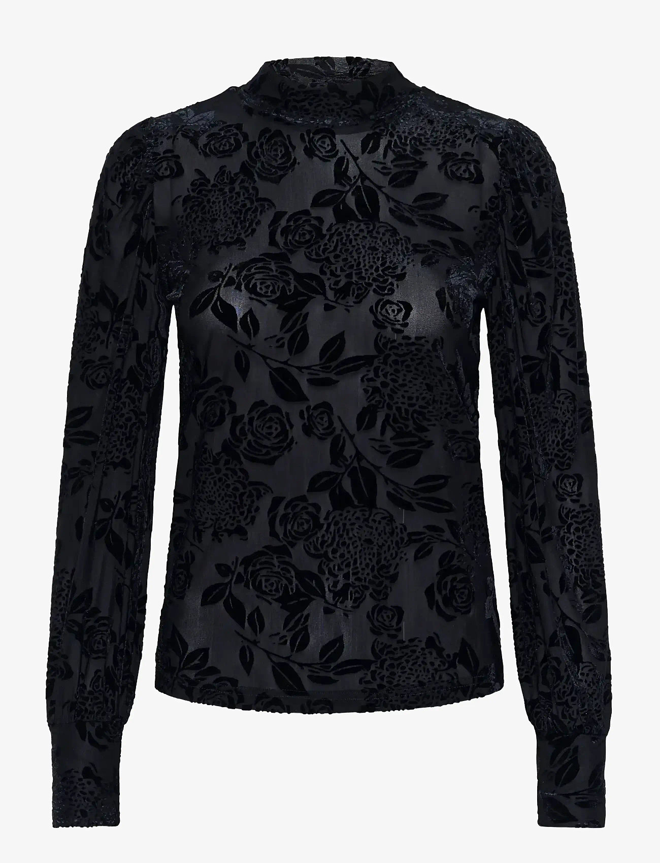 Kaffe - KArosa T-Shirt - långärmade blusar - black deep cc - 1