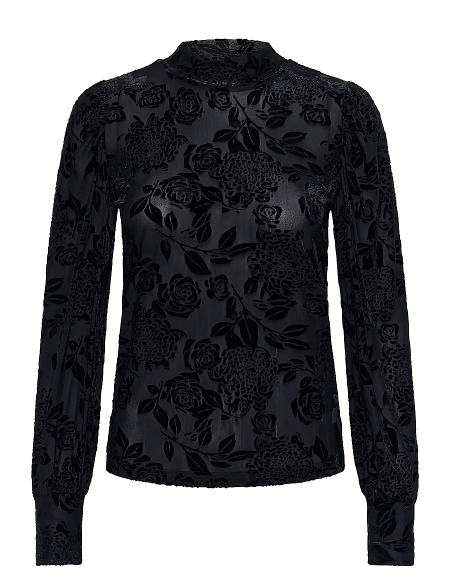 Kaffe - KArosa T-Shirt - langärmelige blusen - black deep cc - 1