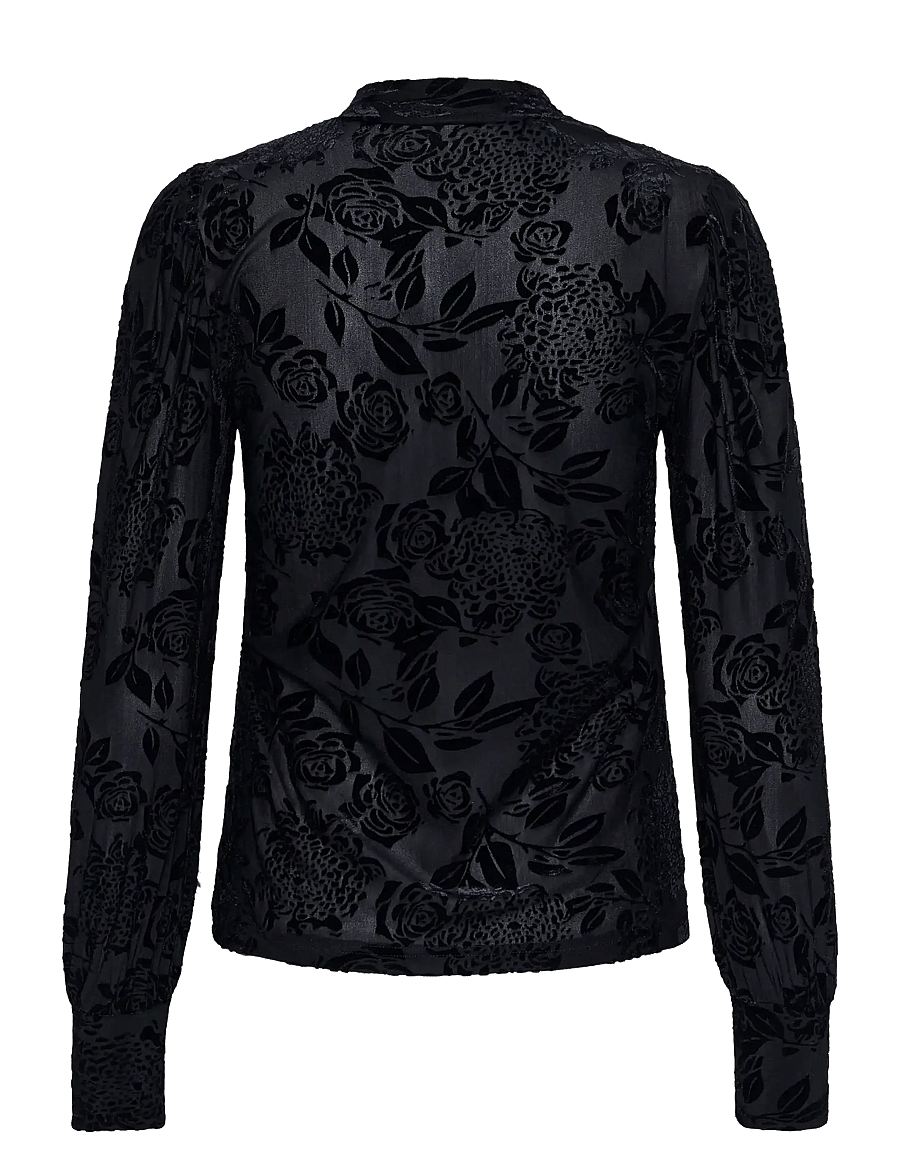 Kaffe - KArosa T-Shirt - langärmelige blusen - black deep cc - 2