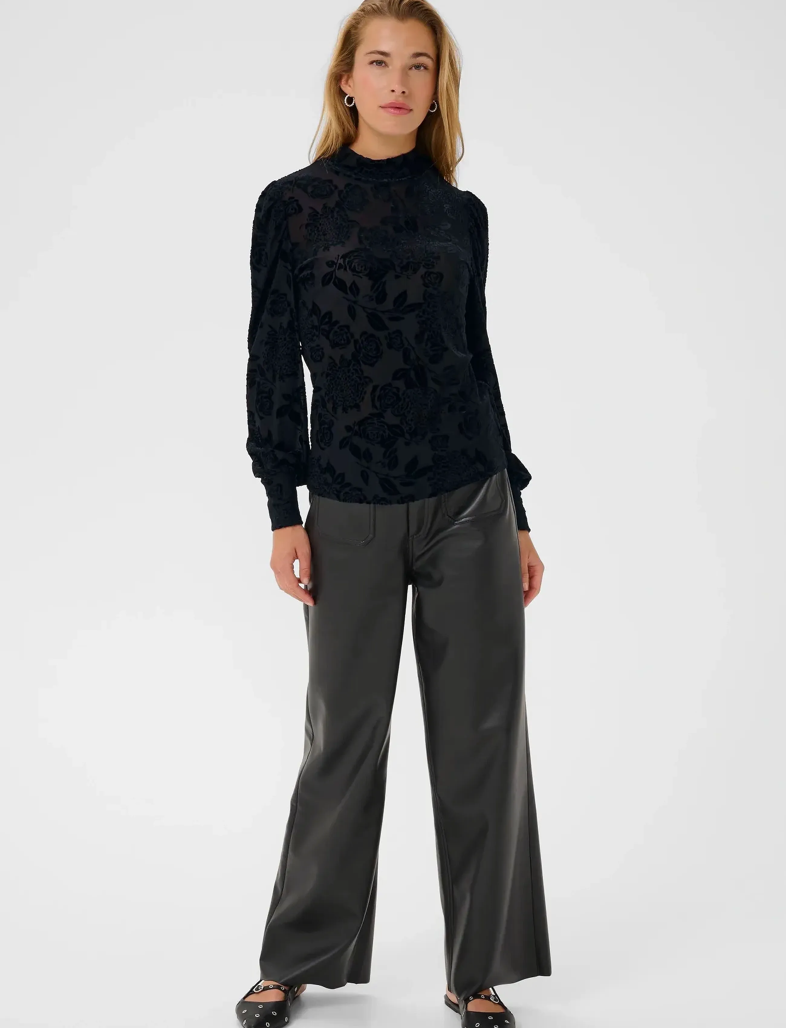 Kaffe - KArosa T-Shirt - langærmede bluser - black deep cc - 3