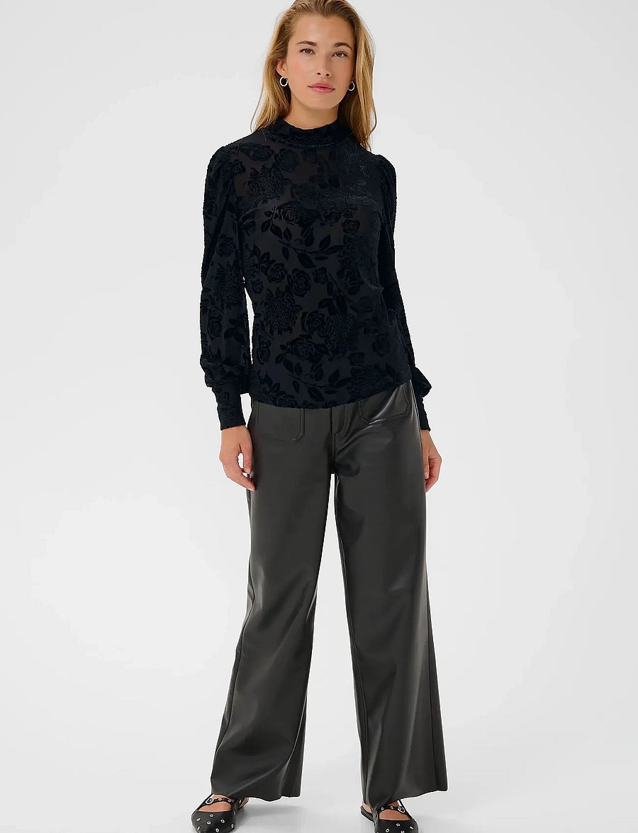 Kaffe - KArosa T-Shirt - langärmelige blusen - black deep cc - 3