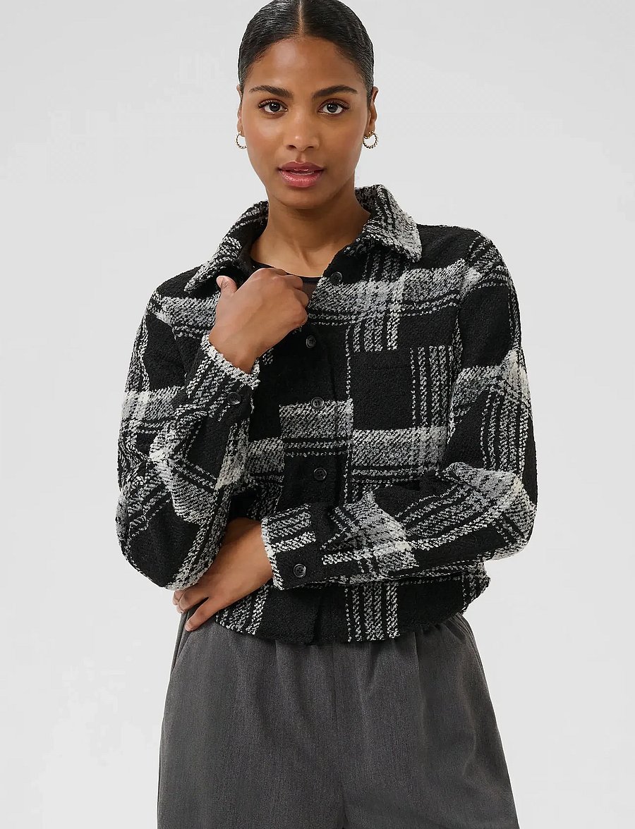 Kaffe - KAlily Shirt - overshirts - black white check - 0