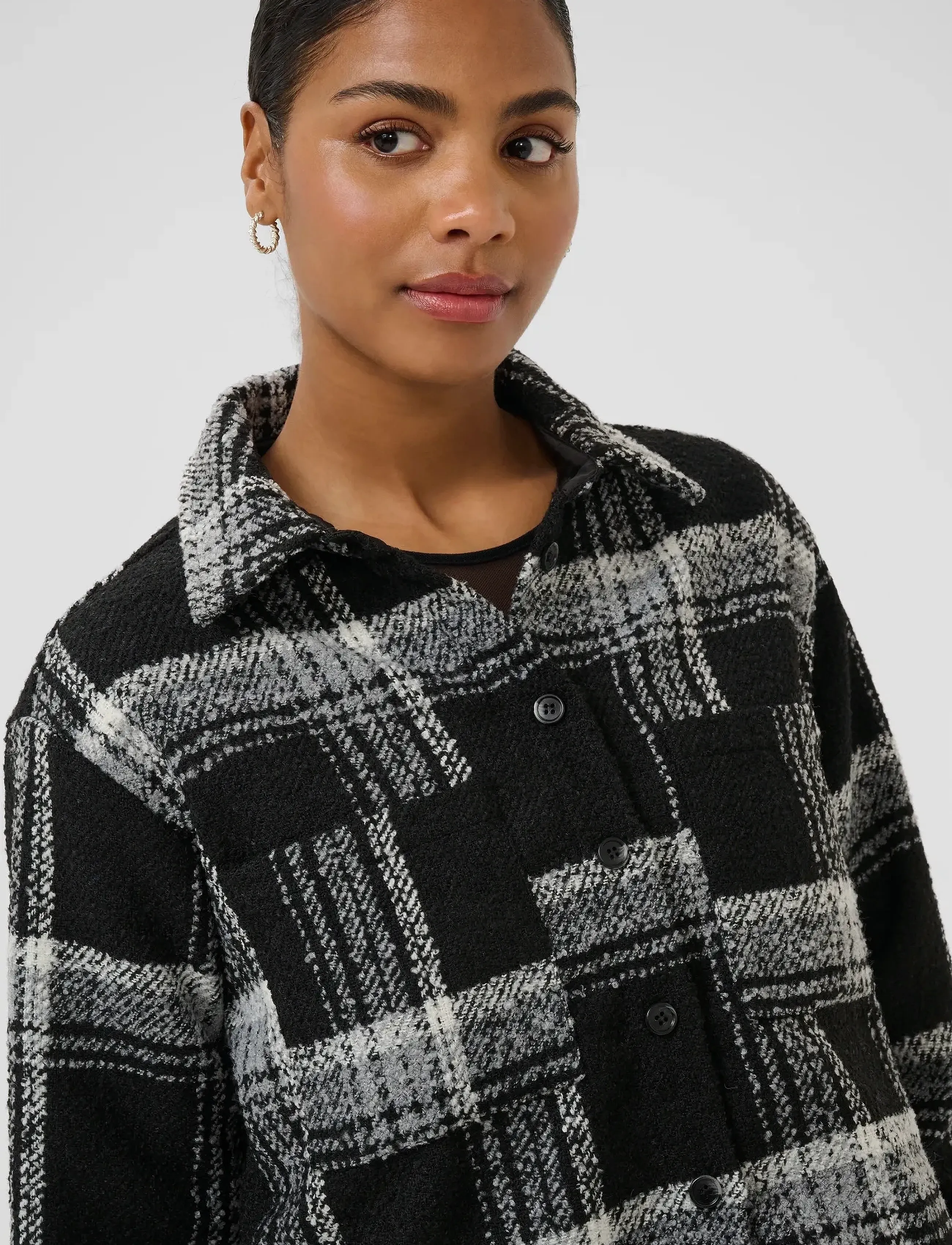 Kaffe - KAlily Shirt - naisten - black white check - 5