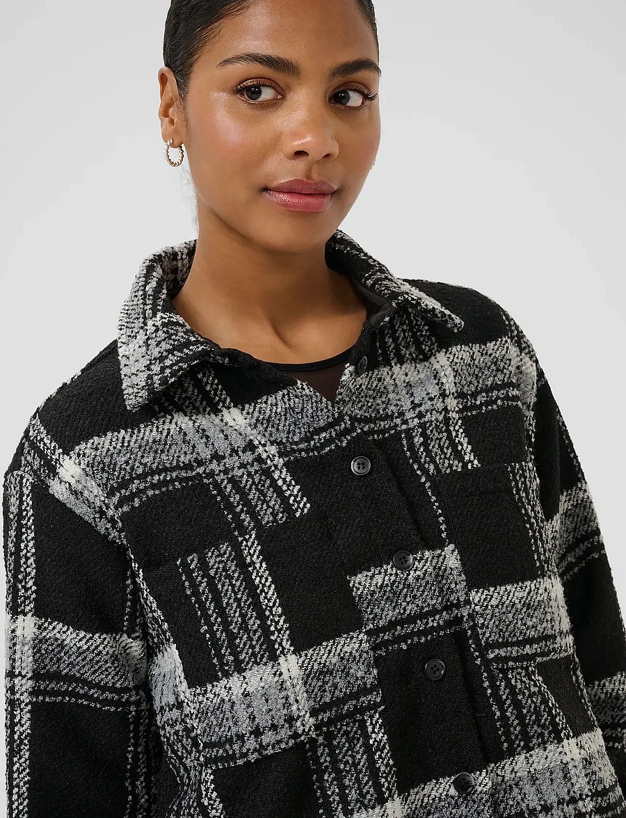 Kaffe - KAlily Shirt - overshirts - black white check - 5