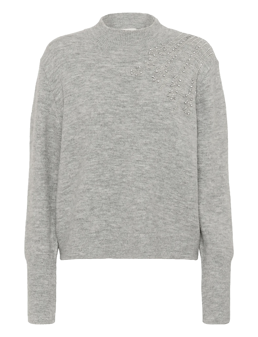 Kaffe - KAstary Pullover - striktrøjer - light grey melange - 1