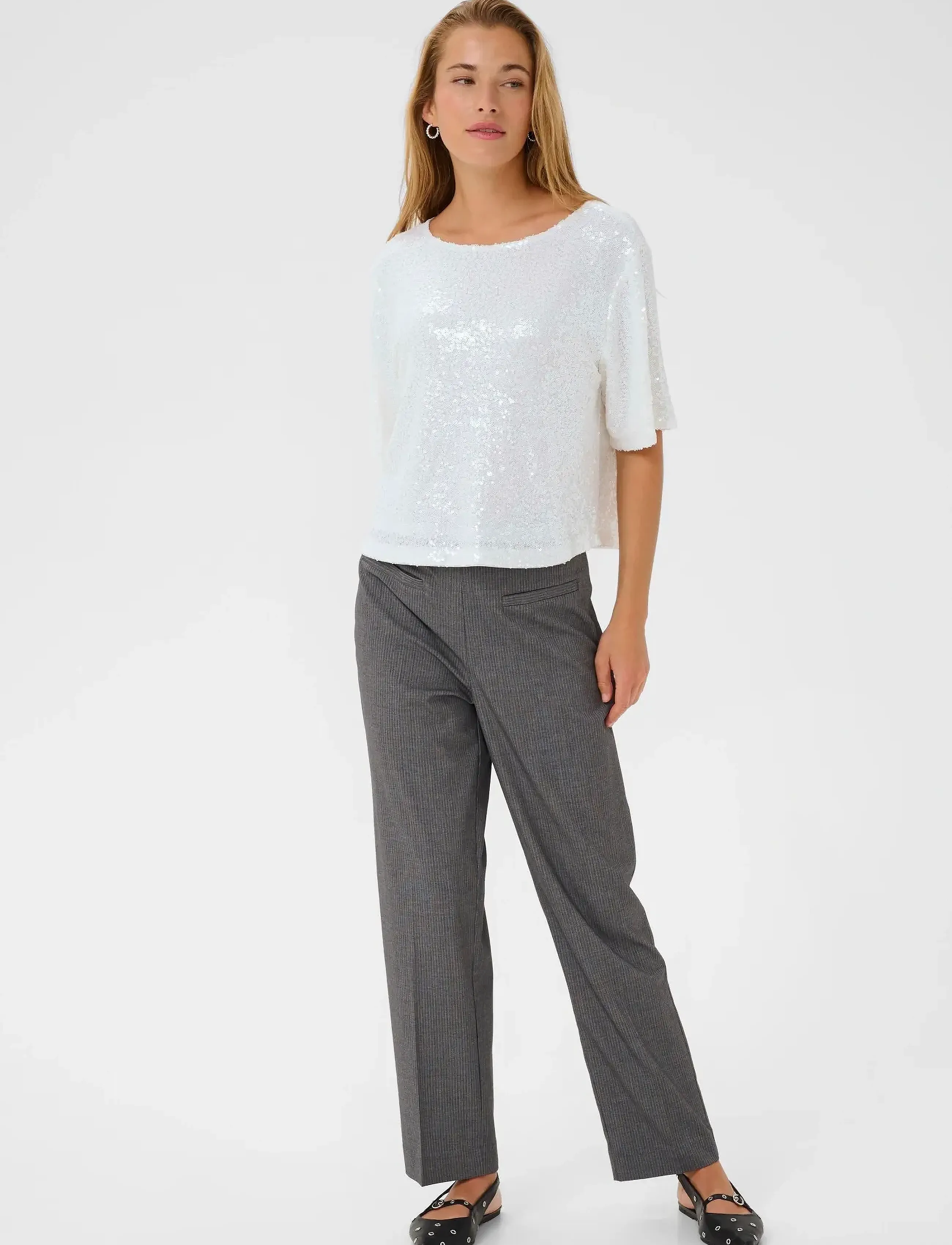 Kaffe - KAmiranda Sequin Blouse - chalk - 3