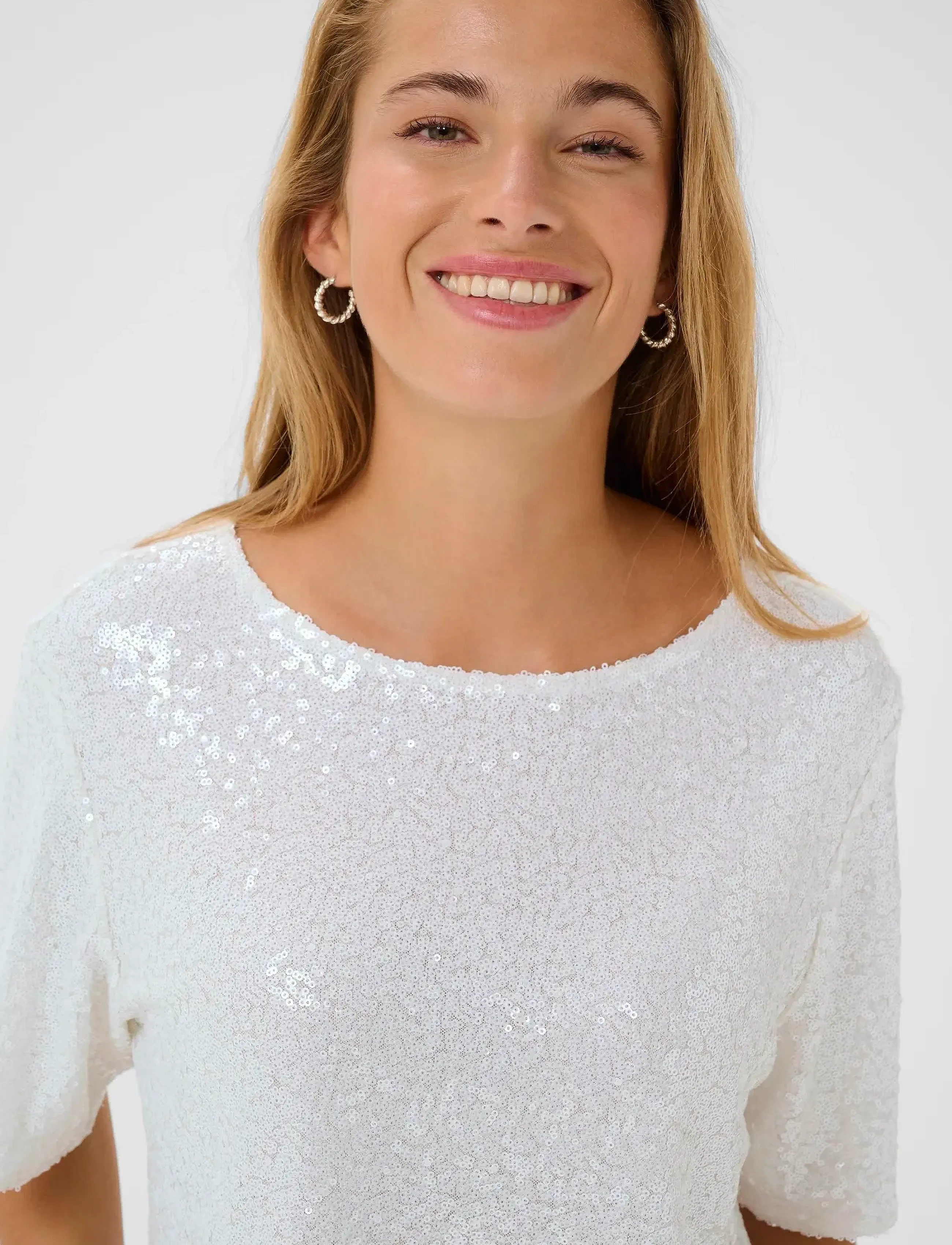 Kaffe - KAmiranda Sequin Blouse - chalk - 5