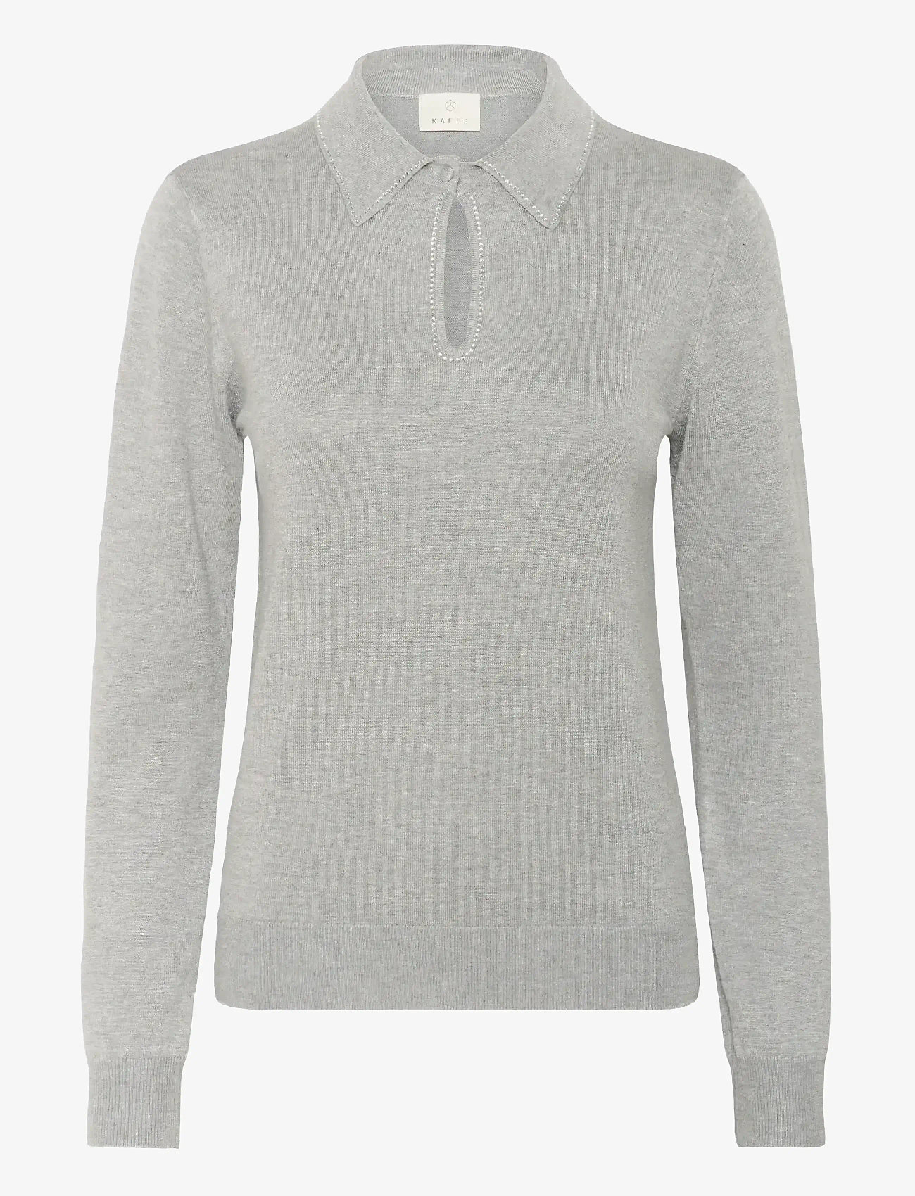 Kaffe - KAjada Polo Pullover - polosärgid - grey melange - 0
