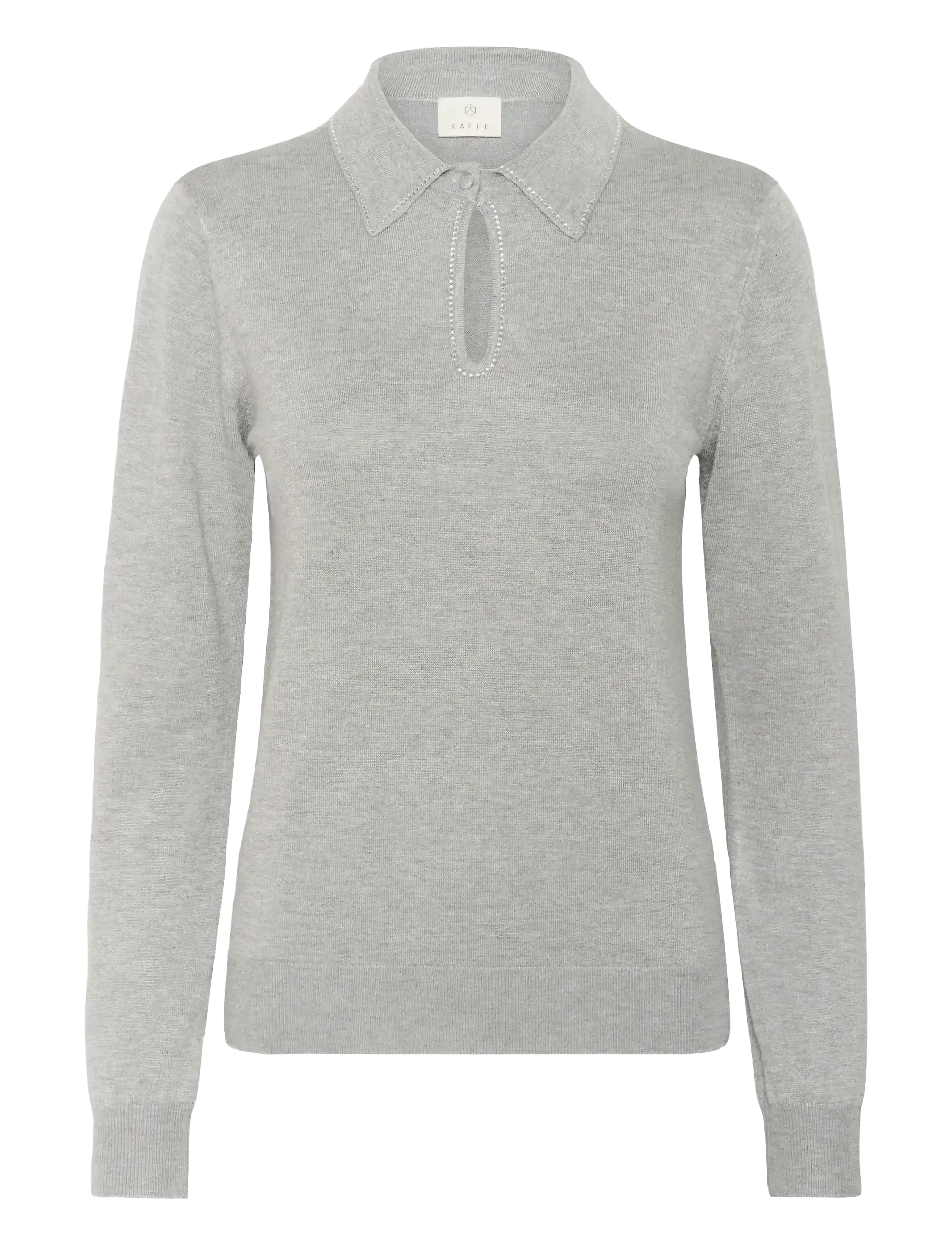 Kaffe KAjada Polo Pullover - Pullover - GREY MELANGE / grey