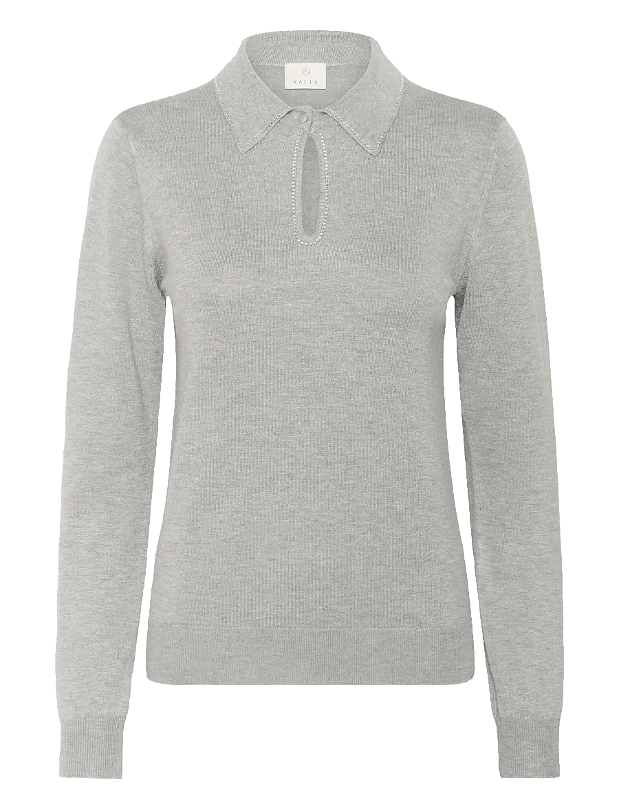 Kaffe - KAjada Polo Pullover - pullover - grey melange - 1