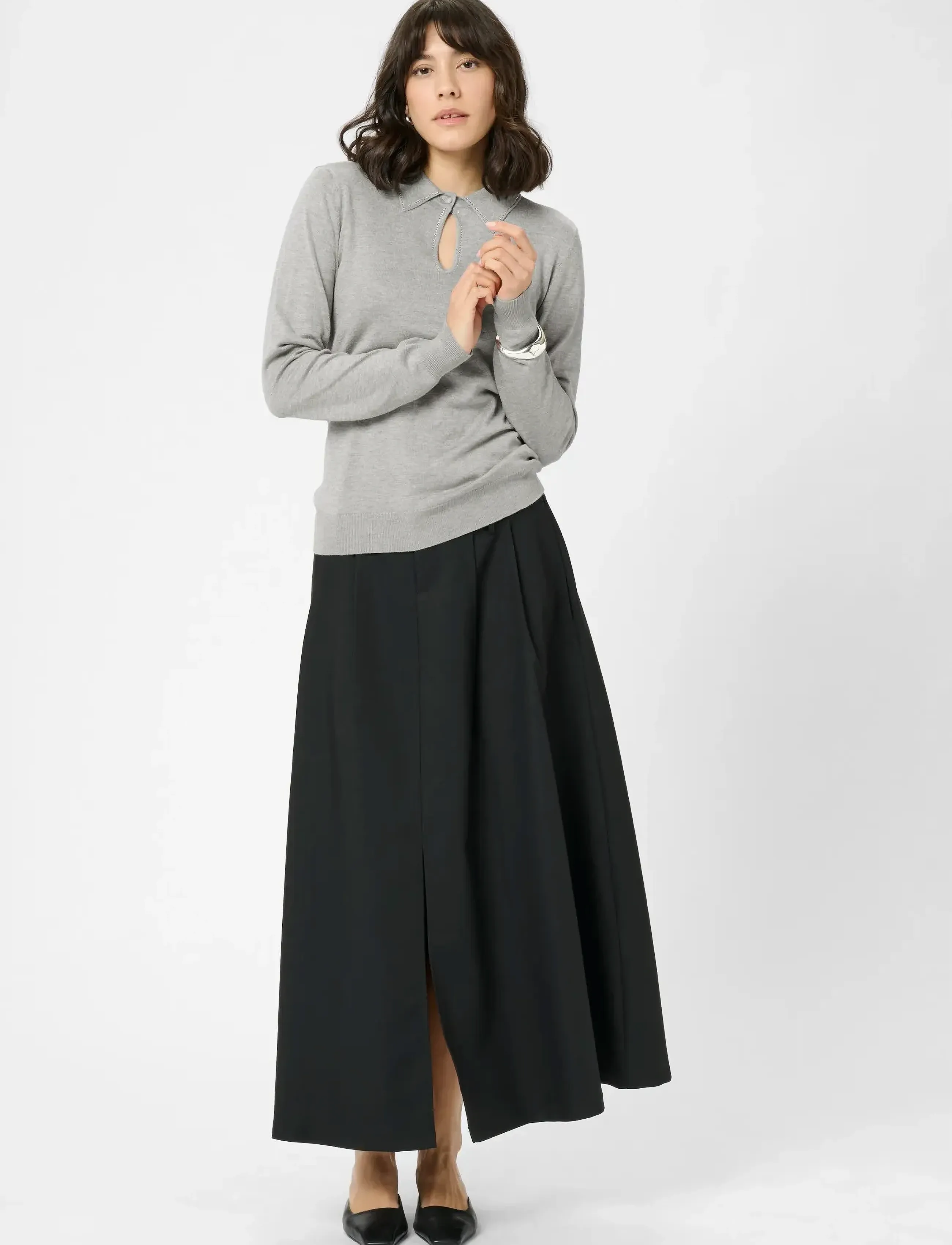 Kaffe - KAjada Polo Pullover - džemperiai - grey melange - 3