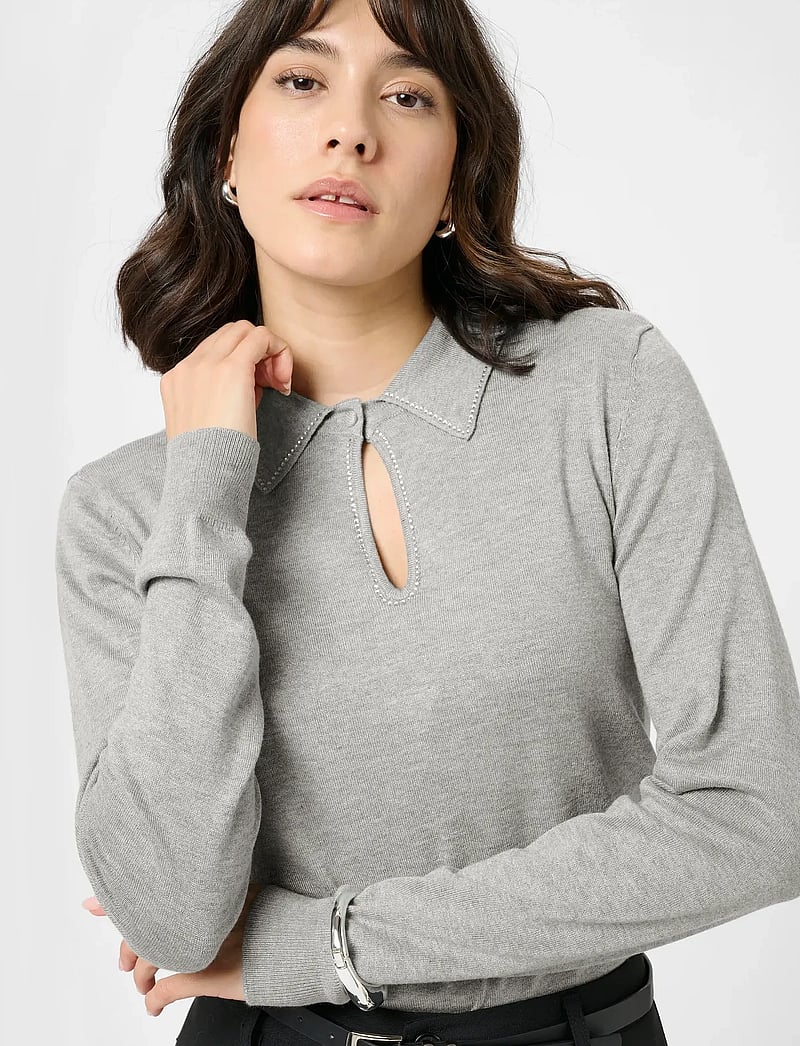 Kaffe - KAjada Polo Pullover - pullover - grey melange - 5