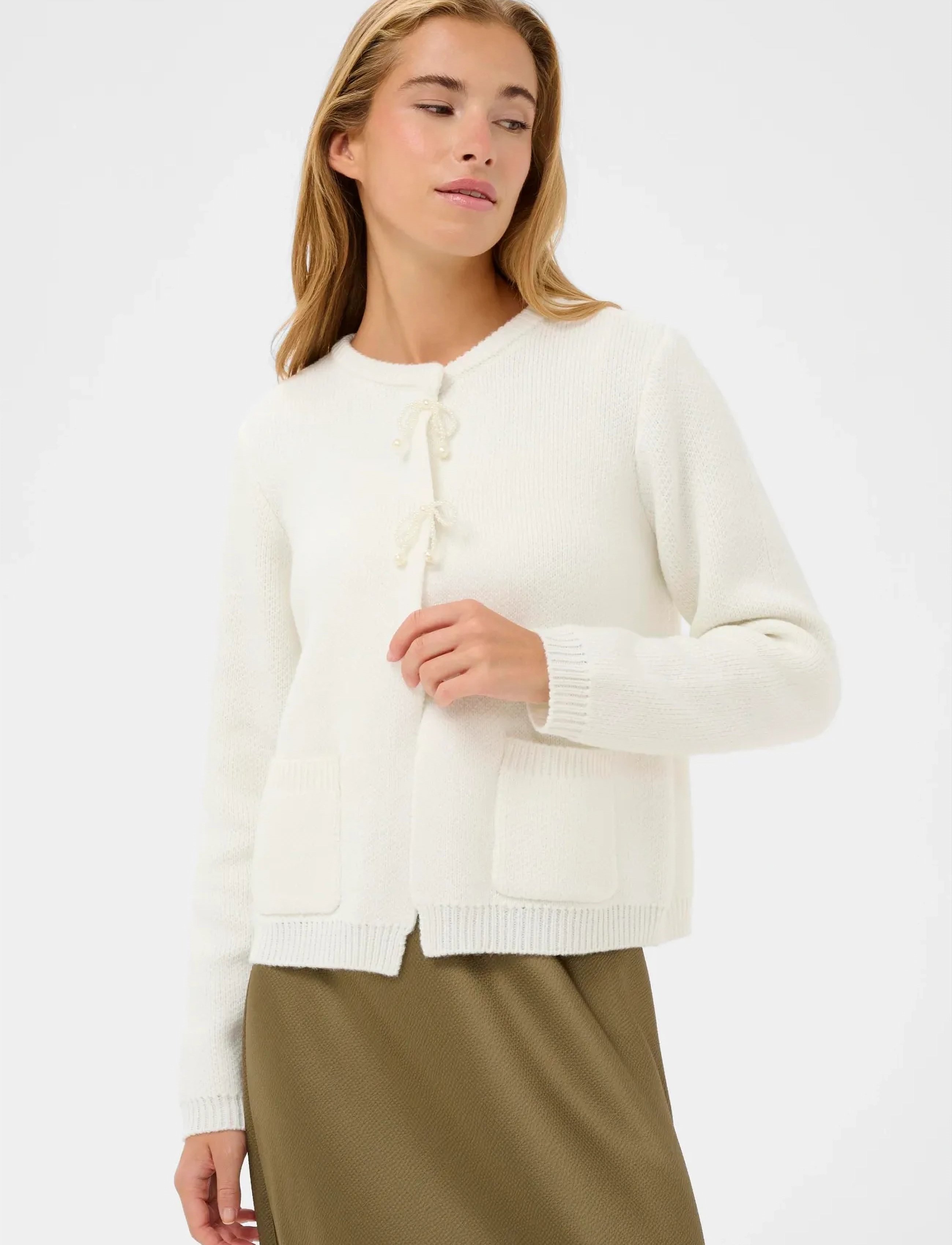 Kaffe Kabowie Cardigan, XL, White, Strik > Cardigans, Dame
