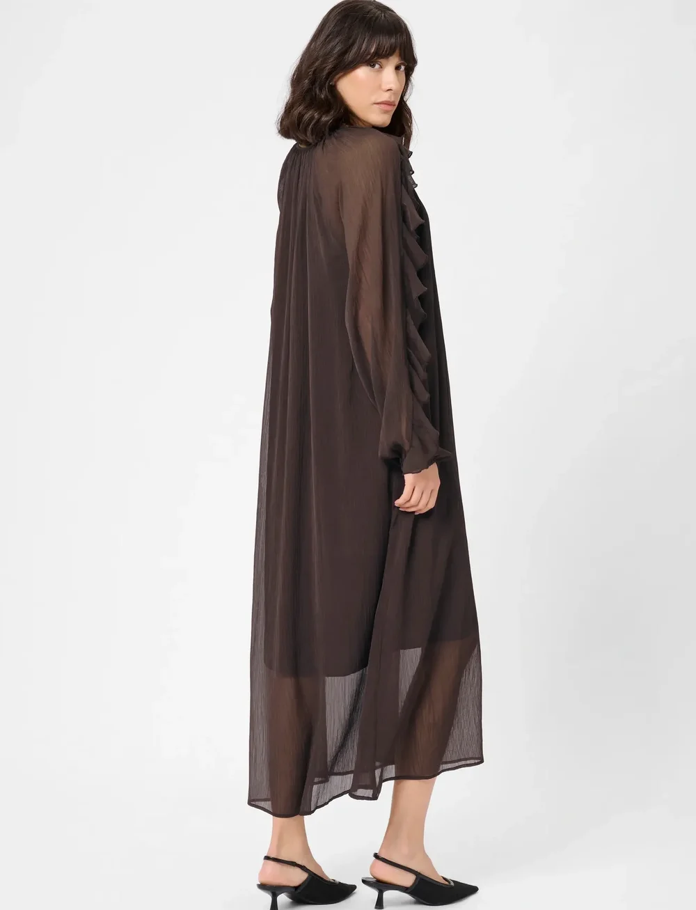 Kaffe - KAmila Chiffon Dress - partykleider - black coffee - 3
