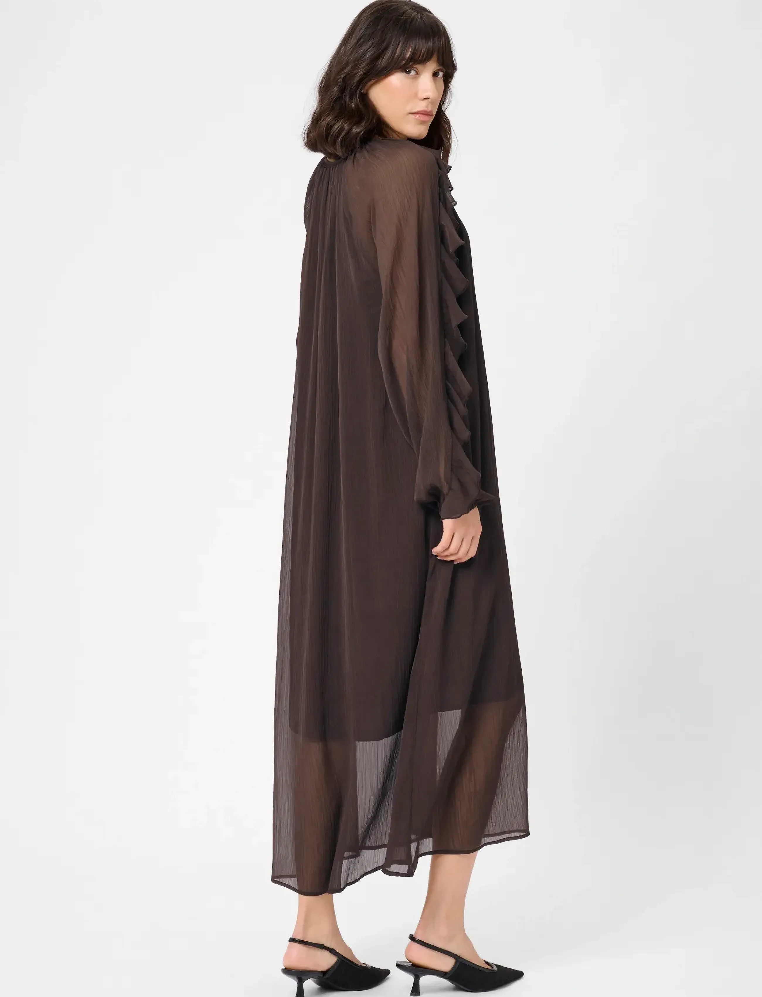 Kaffe - KAmila Chiffon Dress - partykleider - black coffee - 3