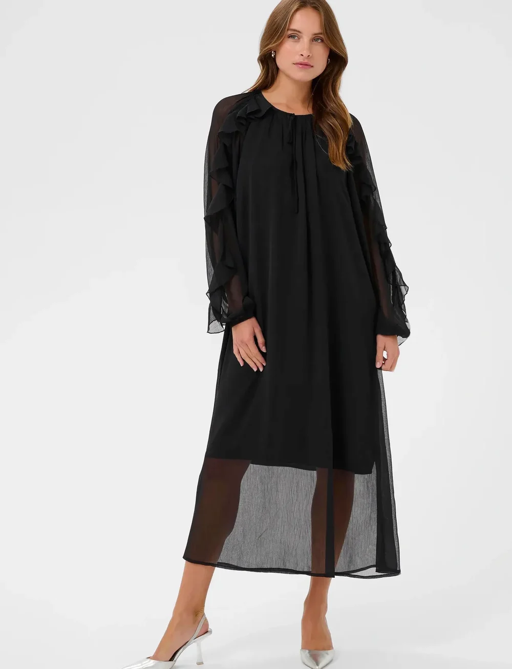 Kaffe - KAmila Chiffon Dress - festklänningar - black deep - 3