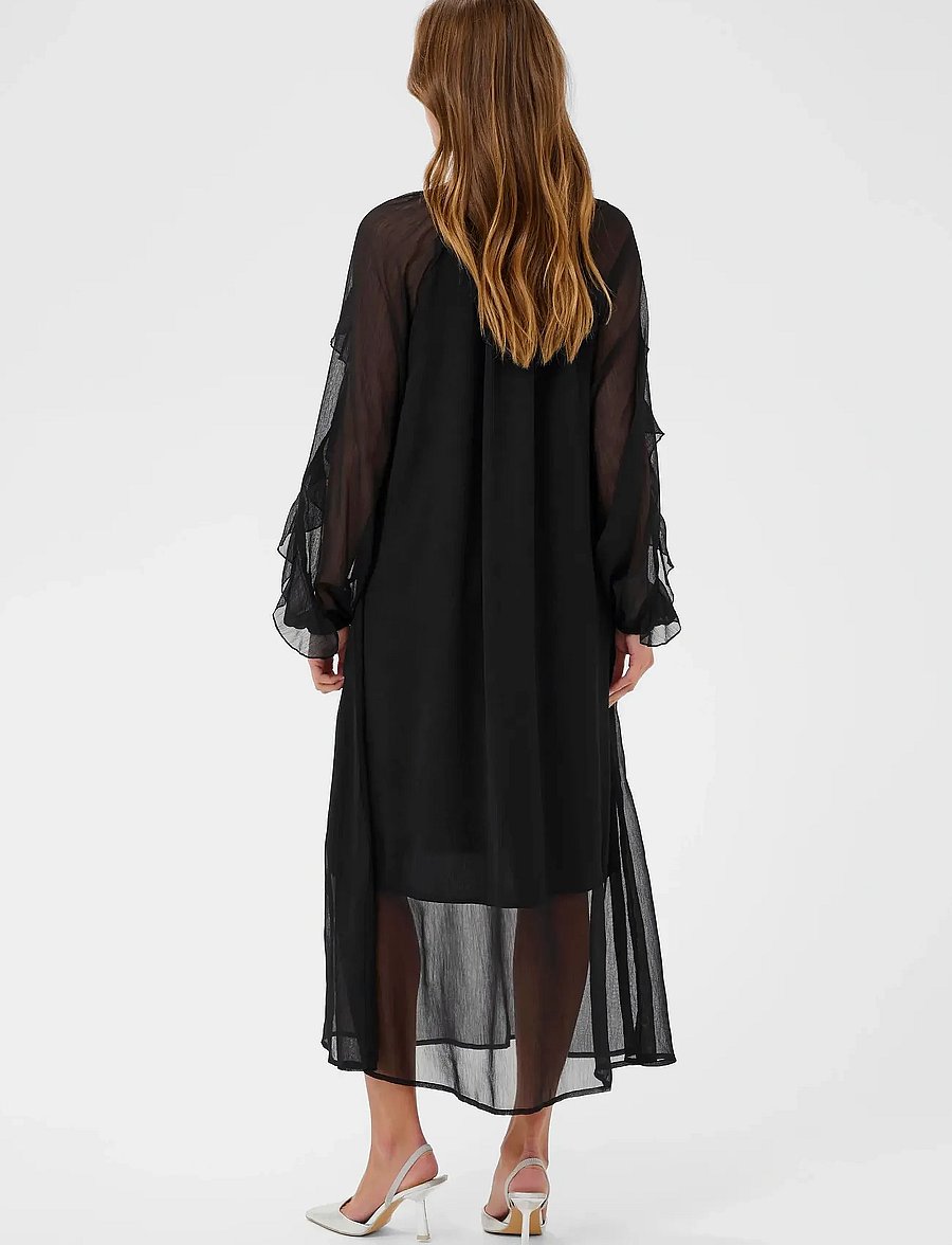 Kaffe - KAmila Chiffon Dress - pidulikud kleidid - black deep - 4