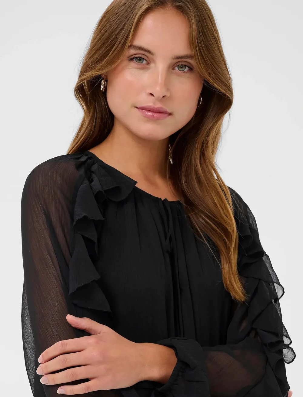 Kaffe - KAmila Chiffon Dress - festklänningar - black deep - 5