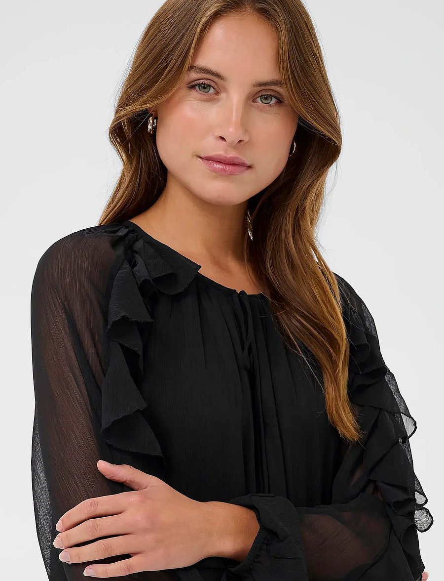 Kaffe - KAmila Chiffon Dress - pidulikud kleidid - black deep - 5