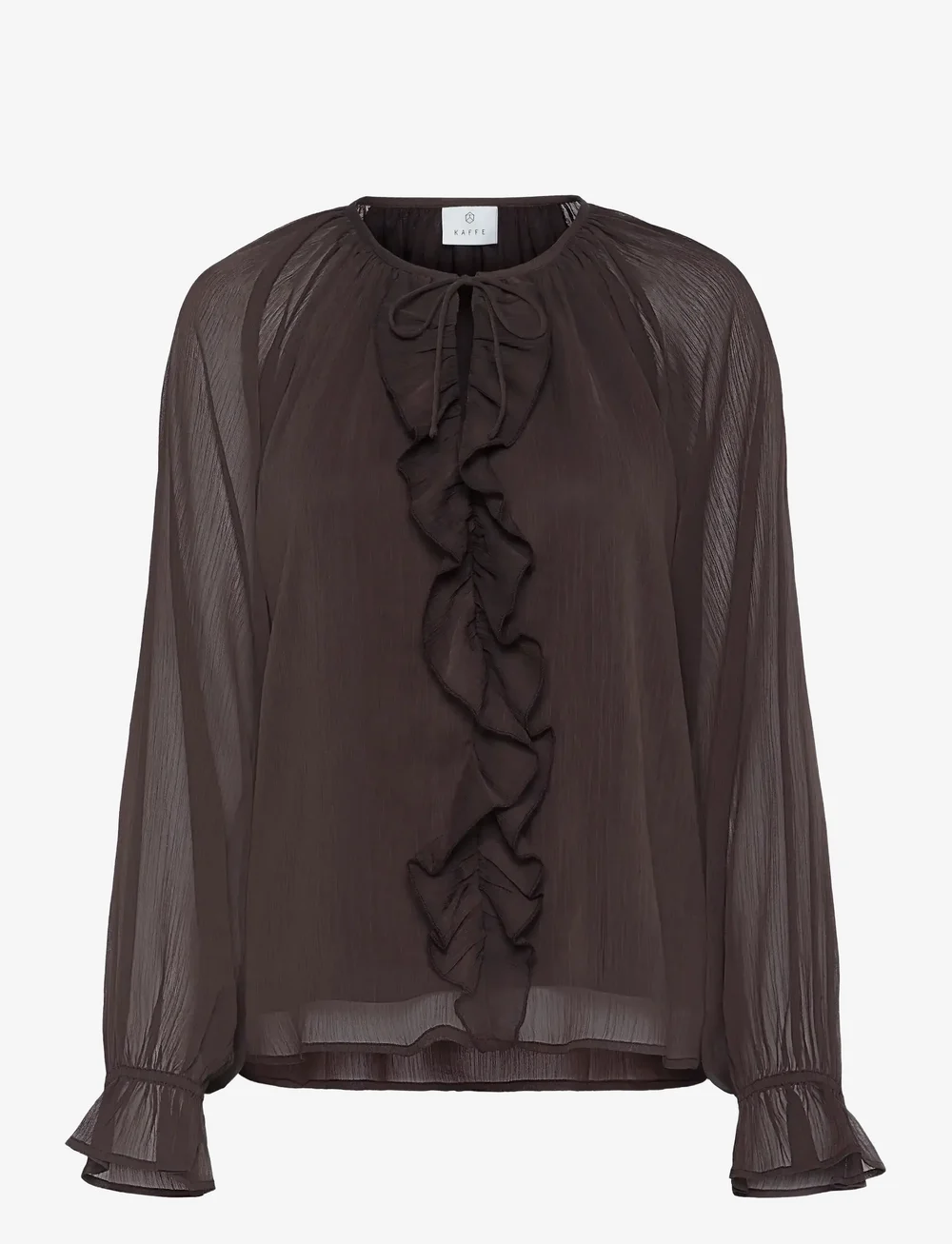 Kaffe - KAmila Chiffon Blouse - blouses à manches longues - black coffee - 1