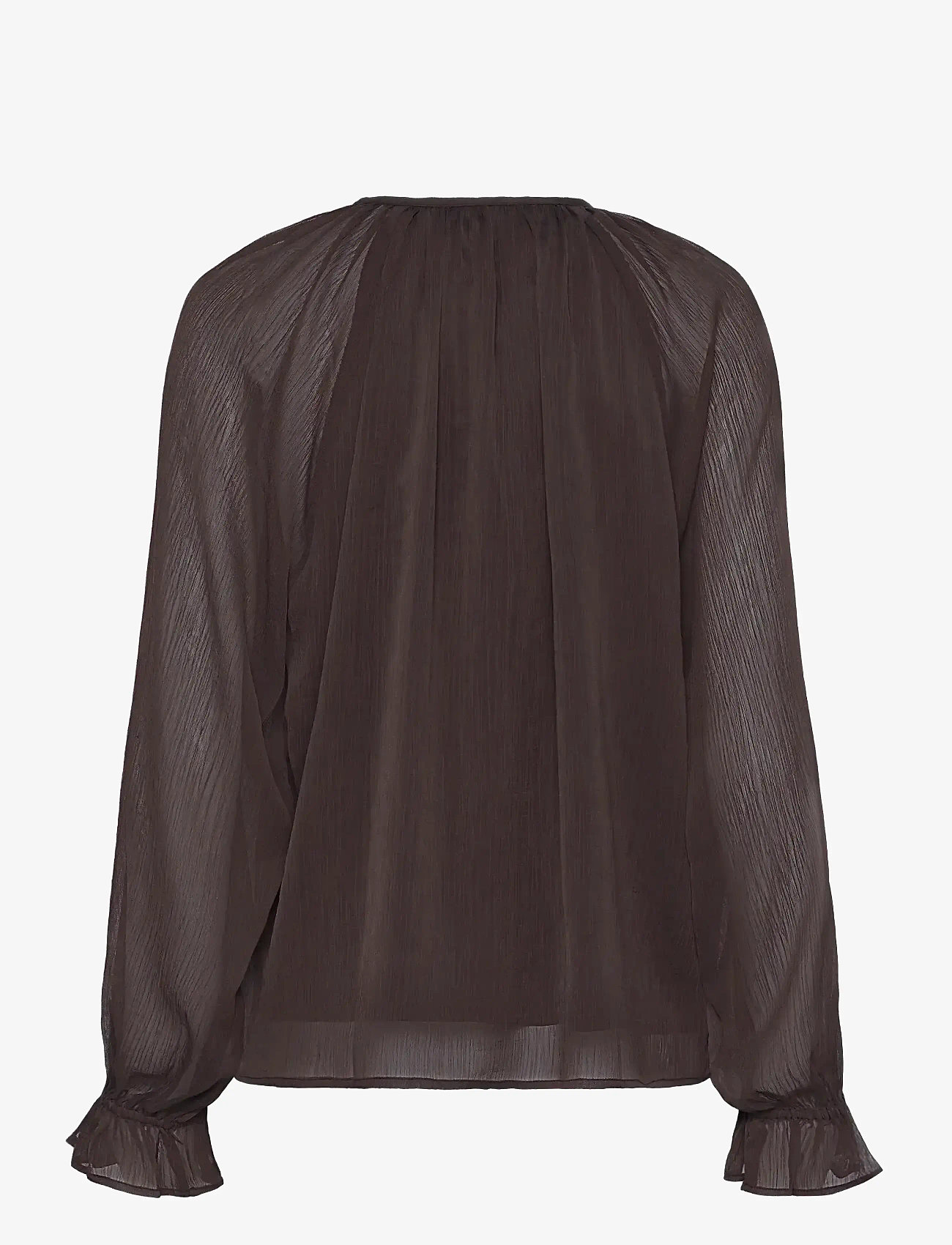 Kaffe - KAmila Chiffon Blouse - langärmlige blusen - black coffee - 1