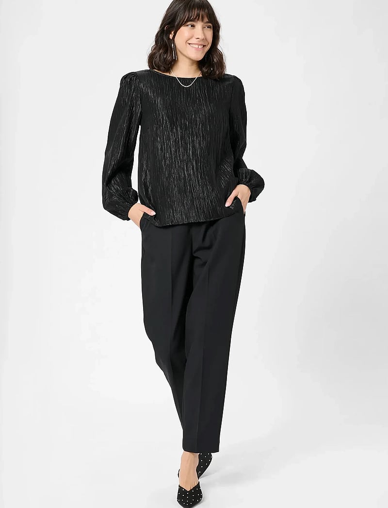 Kaffe - KArizz Blouse - långärmade blusar - black deep - 3