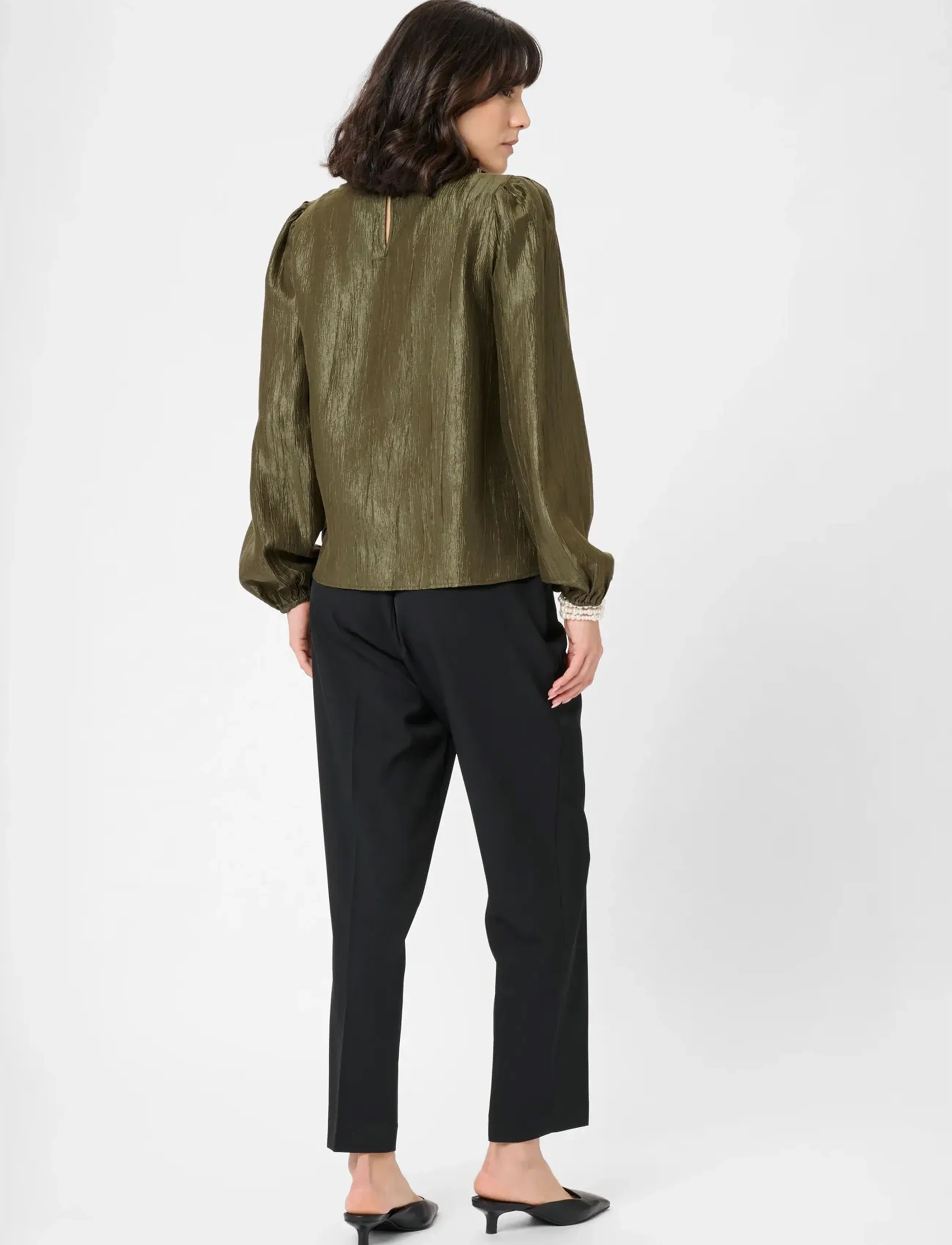 Kaffe - KArizz Blouse - långärmade blusar - ivy green - 4