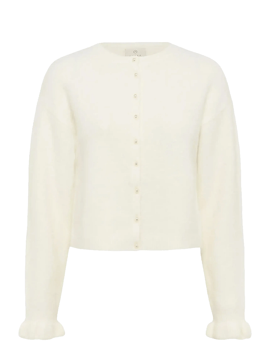 Kaffe - KAcourson Knit Cardigan - koftor - chalk - 1