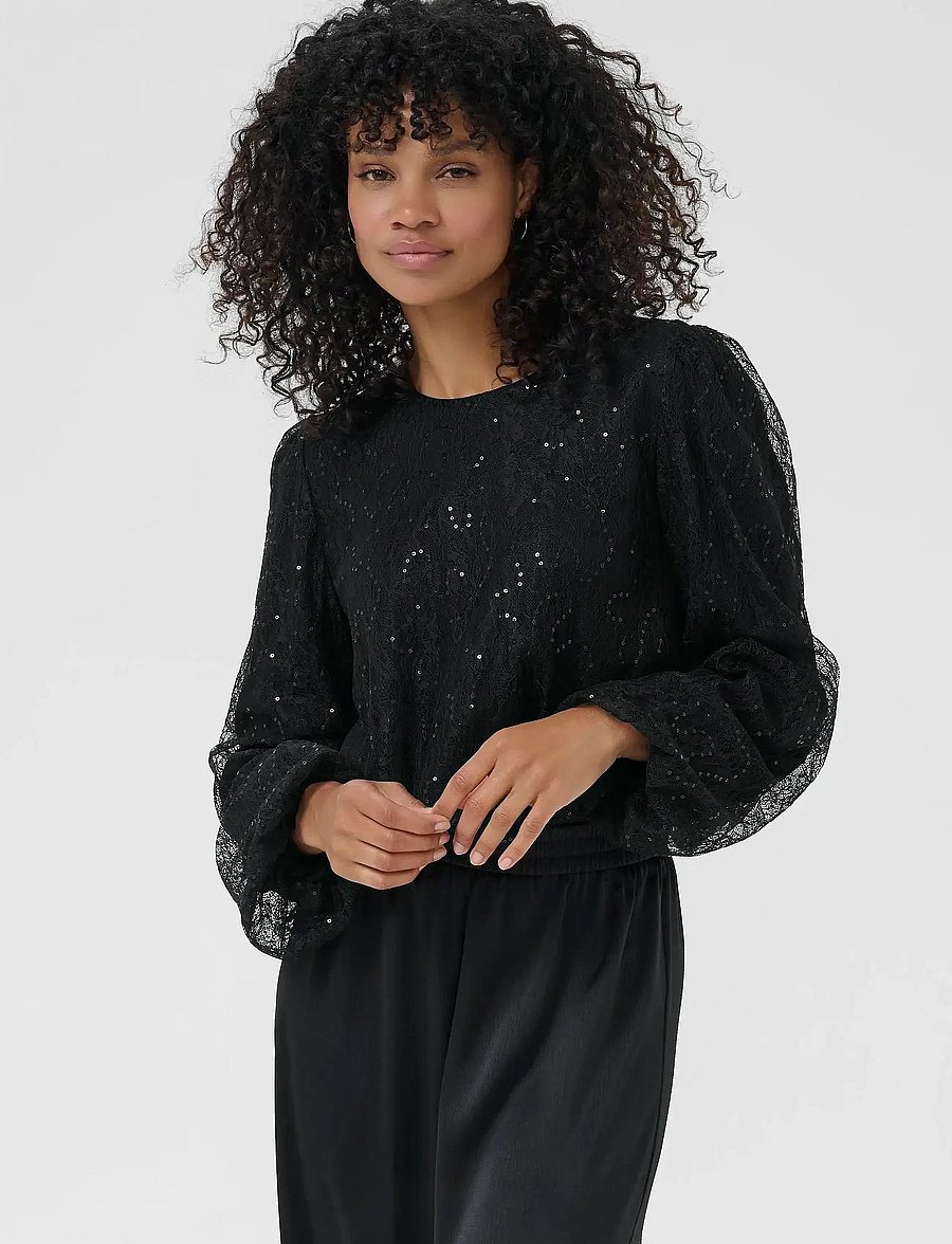 Kaffe - KAotilia Blouse - langärmelige blusen - black deep - 0