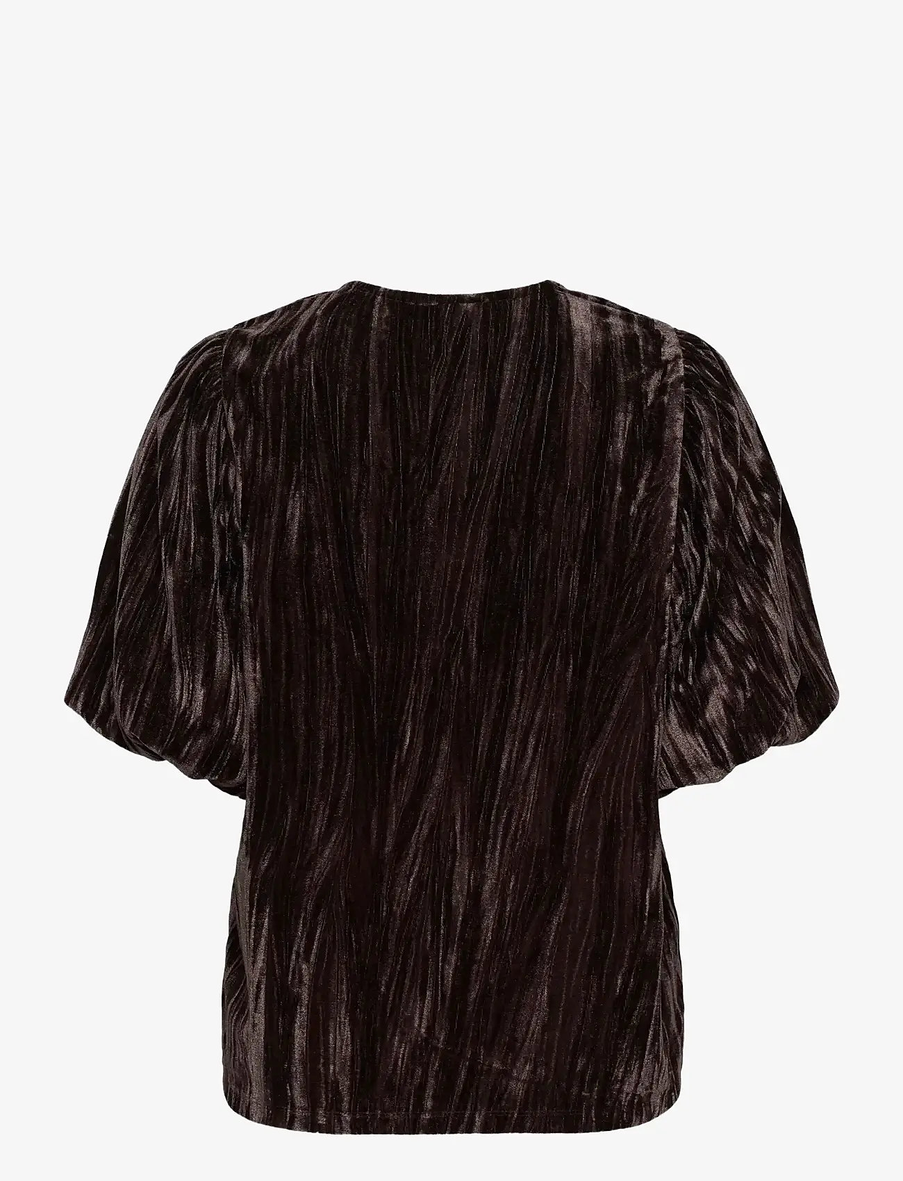 Kaffe - KAelva Jersey Blouse - kortærmede bluser - black coffee - 1